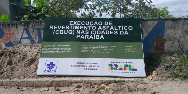 DNOCS determina a paralisação de asfalto em Mamanguape até regularização de documentação com a Prefeitura