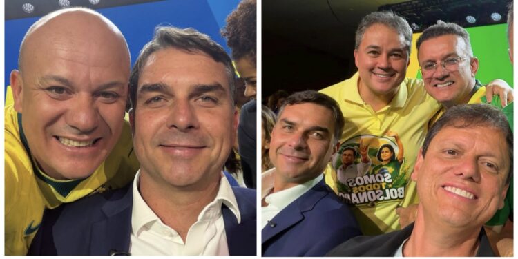 Cabo Gilberto e Efraim participam de convenção nacional do PL que oficializou candidatura de Flávio Bolsonaro